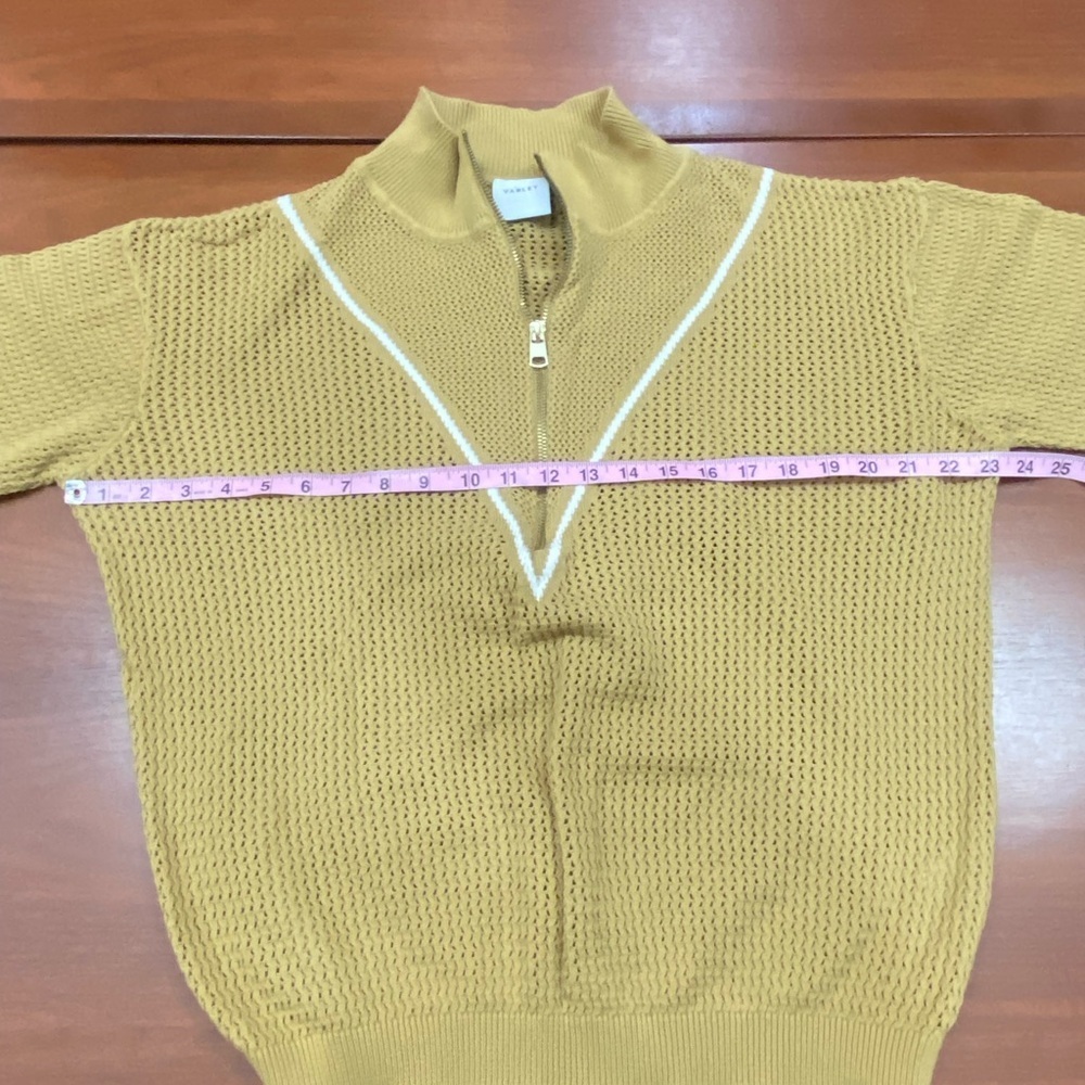 VARLEY Calva Knit Half Zip Sweater Prairie Sand Size Large - Picture 11 of 11